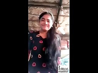 Desi village Indian Girlfreind showing tits and pussy be incumbent on boyfriend